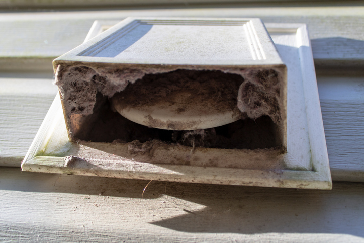 Dirty outdoor dryer vent opening